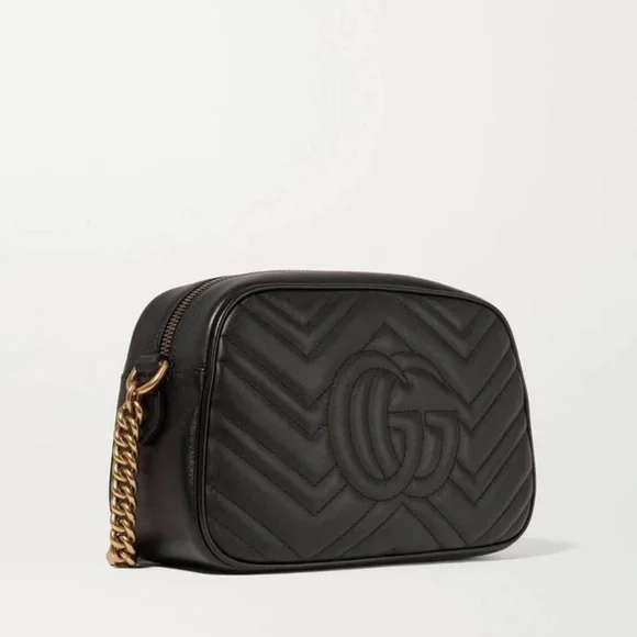 GUCCI GG Marmont Camera Size Small Calf Leather with Matching Gucci Zippy Wallet - Picture 9 of 12